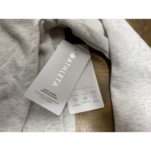 Athleta Women’s Size Medium Cozy Karma Asym Pullover Sweatshirt Gray NWT - Picture 6 of 14